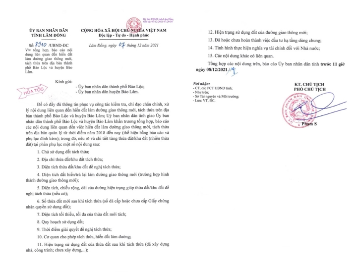 Tỉnh Lâm Đồng yêu cầu Bảo Lộc, Bảo Lâm báo cáo 15 nội dung liên quan nạn xẻ đồi - 1