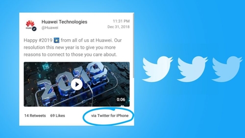 huawei phat nhan vien vi dong tweet gui tu iphone