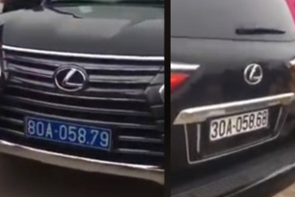 xe lexus dau deo bien xanh 80a duoi bien trang di chua tam chuc