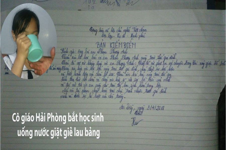 can khoi to giao vien ep hoc sinh uong nuoc gie lau bang