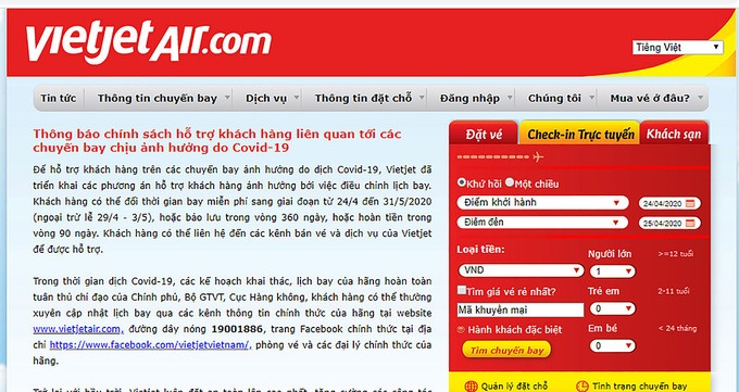 vietjet tang cuong ho tro hanh khach chiu anh huong covid 19