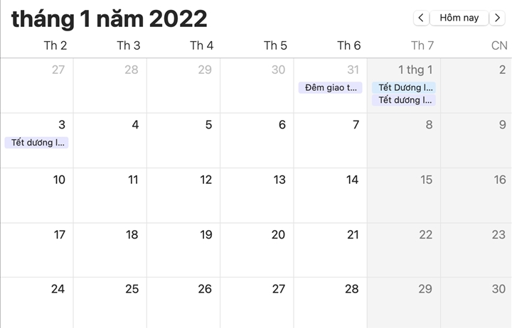 Tết dương lịch 2022 được nghỉ mấy ngày?