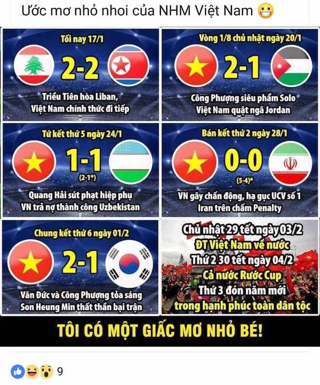 dan mang nghi gi khi viet nam vao vong 18 asian cup 2019