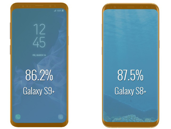 man hinh cua galaxy s9 va galaxy s8 se khac nhau nhu the nao