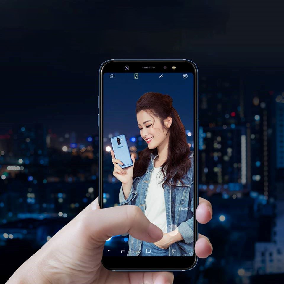 galaxy a6a6 smartphone tam trung so huu nhieu tinh nang cao cap