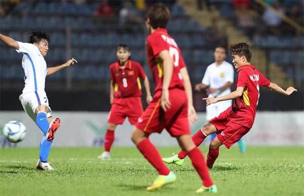 de bep malaysia viet nam vo dich bong da nu sea games