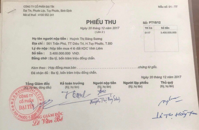 vu khon don vi mua dat du an vinh liem cong an binh dinh noi gi