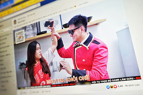 quang cao game danh bac nup bong video hai tren facebook