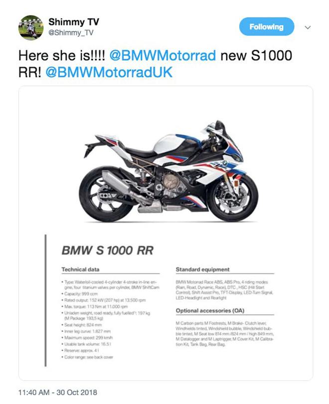 bmw s1000rr 2019 lo thong so chi tiet doi thu bmw chao dao