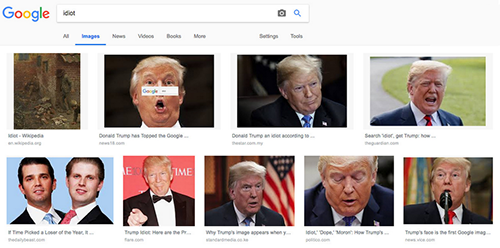 google bi chat van vi anh trump xuat hien khi go ga ngoc