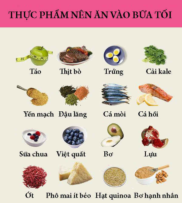 nhung thuc pham an vao bua toi giup giam can