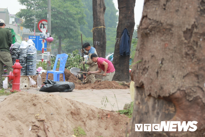 cong nhan di doi hang cay tren duong lang truoc tet nguyen dan