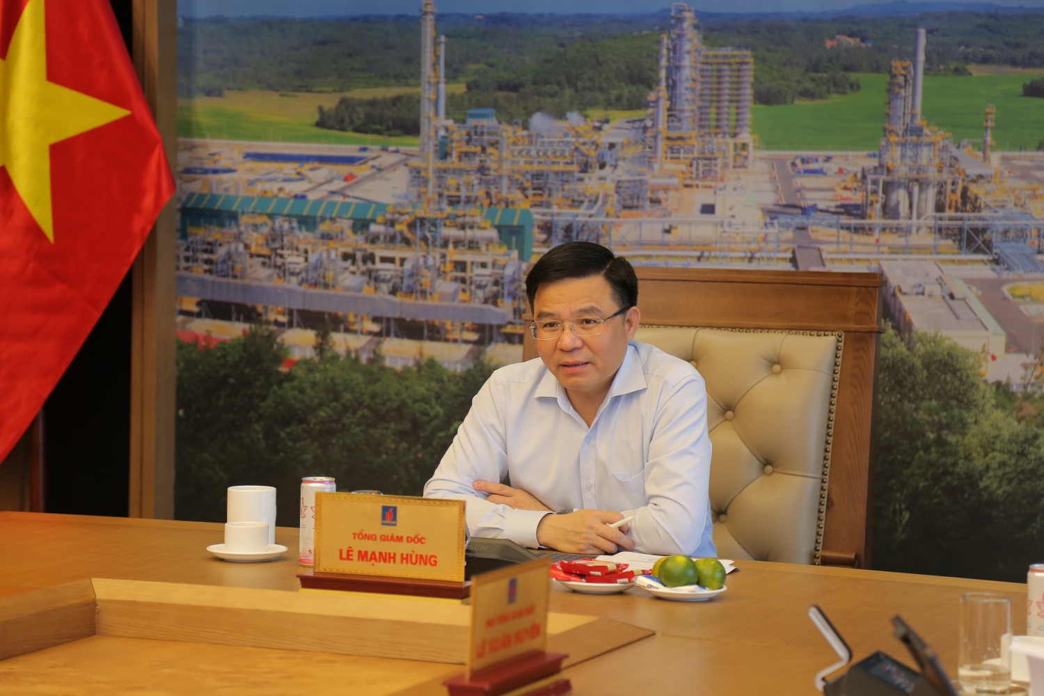 Tổng giám đốc Petrovietnam Lê Mạnh Hùng phát biểu tại buổi làm việc