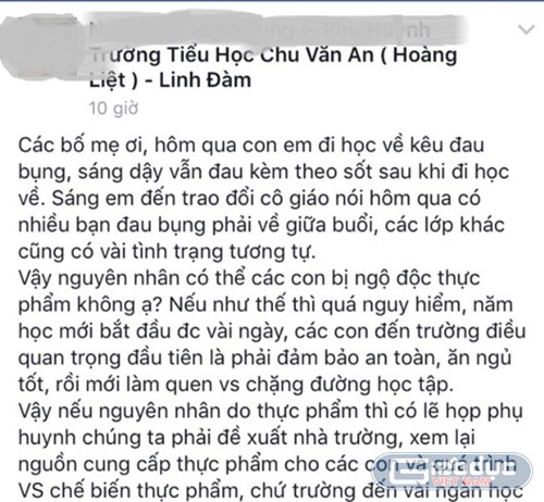 40 hoc sinh nghi ngo doc thuc pham o truong chu van an