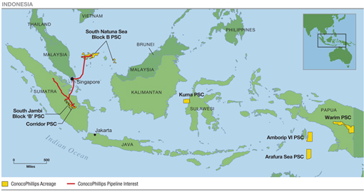 conocophillips de nghi gia han quyen dieu hanh tai lo corridor indonesia