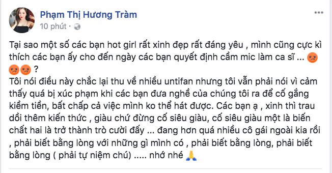 bi cho la viet status che chi pu hat do huong tram len tieng