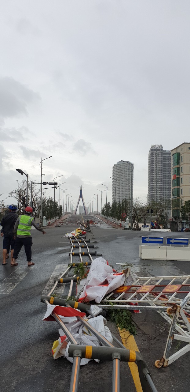 Đà Nẵng: Đường phố ngổn ngang, bờ biển tan hoang sau bão số 9 - Ảnh 12