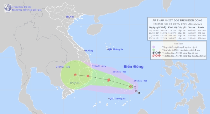 Áp thấp nhiệt đới khả năng mạnh lên thành bão hướng vào Bình Định đến Bình Thuận - 1