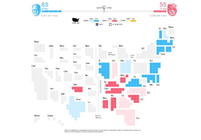 Trực tiếp Bầu cử Tổng thống Mỹ 2020: Trump giành 92 phiếu, Biden có 119 phiếu - 1