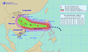 Bão Vamco giật cấp 15 sẽ vào Biển Đông trong 24 giờ tới