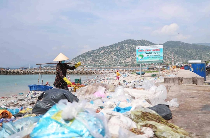 Bãi biển ngập ngụa trong rác thải, tỉnh Ninh Thuận chỉ đạo xử lý dứt điểm - 1