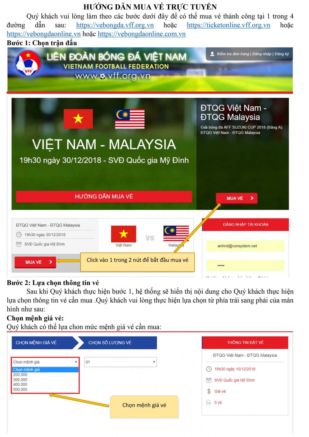 huong dan mua ve online chung ket aff cup 2018 viet nam vs malaysia