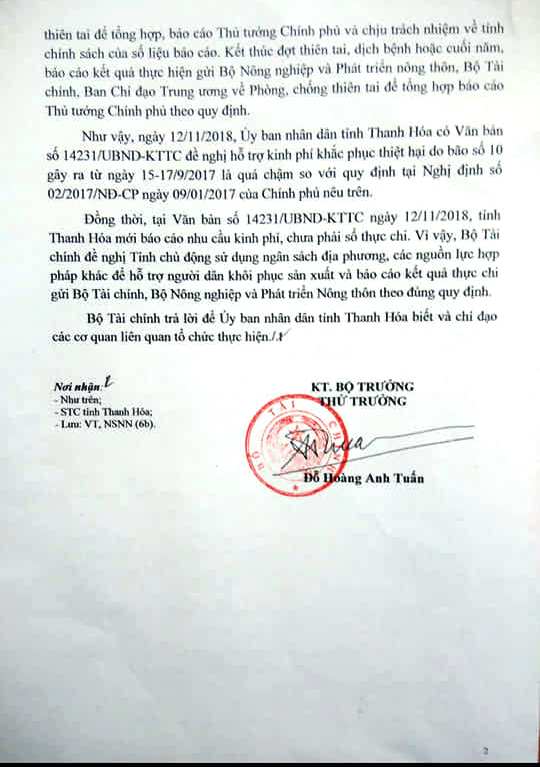 thanh hoa xin them gan 45 ty dong ho tro nguoi dan khac phuc thien tai bo tai chinh tu choi